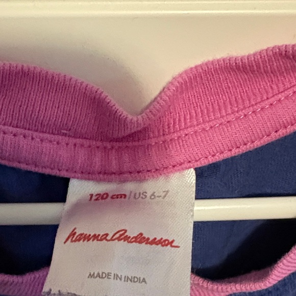 Hanna Andersson Navy and Pink Long Sleeve Dress - Picture 2 of 2